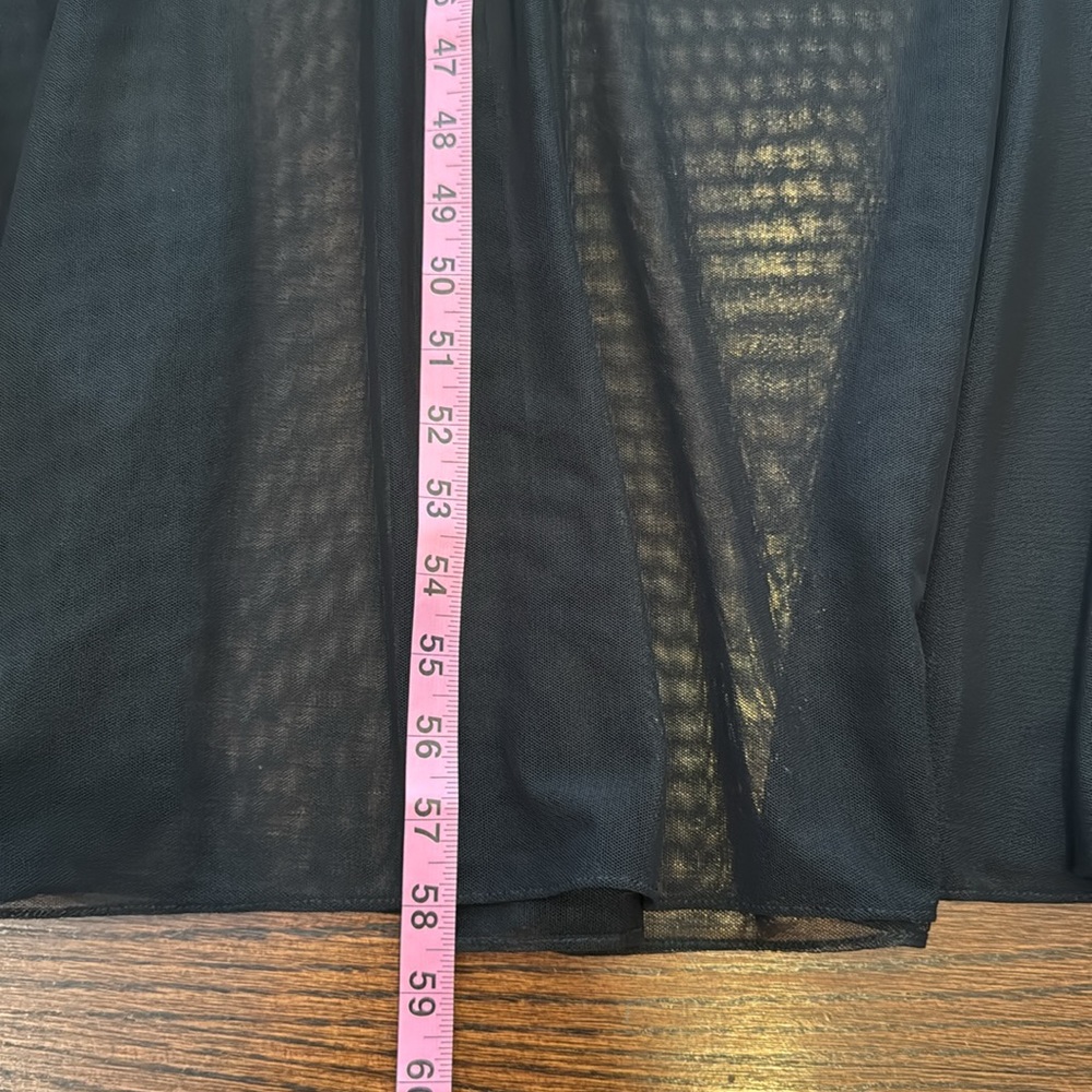 TADASHI SHOJI Elegant Long Black Sheer Dress -Fitted as Mini/Sheer to Floor~Sz S - Picture 7 of 14